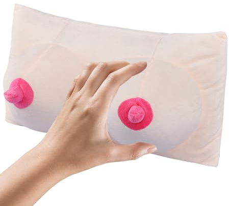 XGOPTS Brustkissen 3D Busen Plüsch Kissen Scherzartikel für Erwachsene Lustige Witziges Geschenke für Männer Witziges Kuschelkissen Männerkissen