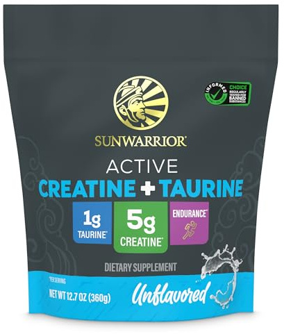 Creatine Monohydrate Powder Taurine Supplement, 5g Creatine Monohydrate 1g Taurine per Serving | Vegan Muscle Strength, Endurance & Recovery Support, Clean Performance Formula | 60 Servings Unflavored