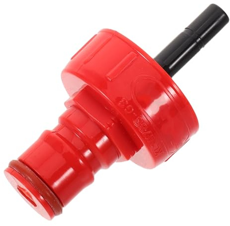 Ipetboom Red Plastic Carbonation Cap Adapter for Soda Water Bottles, Carbonation Cap Tap with Hole for Craft Beer Making, Plastic Soda Bottle Adapter Suitable for Homebrew Bottling