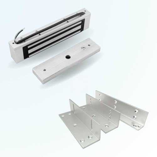 Pack Ventouse électromagnétique 12V DC, 180 kg, Pose en applique, Avec équerres de fixation - SECUPRO