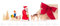 Rudolphs Schatzkiste Schnitzerei Weihnachtsmann mit Schlitten und Rehen geschnitzt, in Geschenkbox Höhe ca 6,5 cm NEU Erzgebirge Weihnachtsfigur Holzfigur