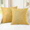 CaliTime Kissenbezüge Kissenhülle 2er-Pack Cosy Kissenbezüge für Couch Sofa Heimdekoration einfarbig weich Chenille 45 cm x 45 cm Gold