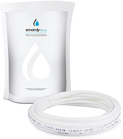 smardy 5m Kühlschrankschlauch 1/4 Zoll Osmose Schlauch weiß Umkehrosmose Wasserschlauch 6,35mm (1/4) für Kühlschrank Side by Side Osmoseanlage Wasserfilter Aquarium Wasserzulaufleitung
