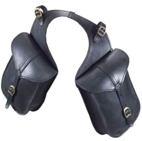 PIONEER Satteltaschen für Pferde aus Leder – Ideal für Reiten, Trekking und Ausritte – Design für Hinten in Bananenform – Strapazierfähig und Bequem - Braun