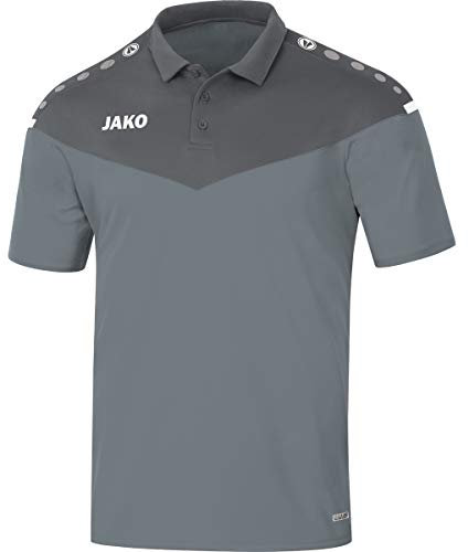 JAKO Herren Poloshirt Champ 2.0, Steingrau/Anthra Light, 3XL