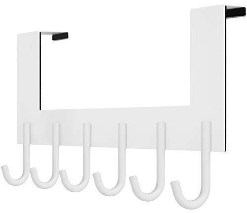 WEBI Over The Door Hook for Hanging Door Hanger,Over Door Towel Rack,Door Coat Rack for Towels,Clothes,Behind Back of Bathroom,White