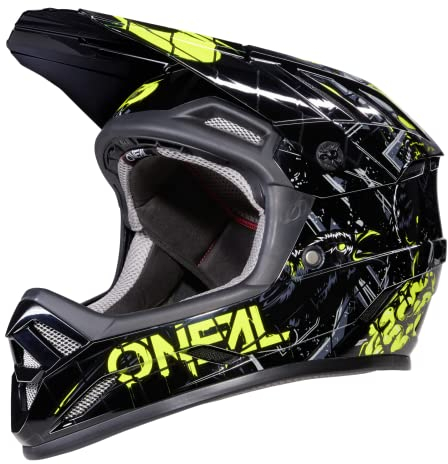 O'NEAL | Mountainbike-Helm | MTB Downhill | Robustes ABS, Ventilationsöffnungen für Luftstrom & Kühlung, ABS Außenschale | Backflip Helmet ZOMBIE | Erwachsene | Schwarz Neon-Gelb | Größe XL