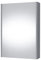 Planetmöbel Spiegelschrank Bad 50 cm, Badezimmerschrank, Aufbewahrungsschrank mit Tür und 2 Glasregalböden, 47,6 x 67,6 x 13,8 cm, Grau Matt