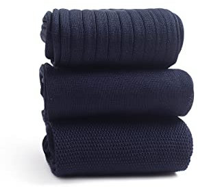 GATTI A POIS Box da 3 Calze lunghe uomo in puro Filo di Scozia 100% filato naturale made in italy, TRE TAGLIE e tre lavorazioni diverse colore BLU NOTTE