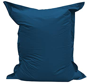 chilly pilley Sitzsack L XL XXL Bodenkissen Beanbag Styropor Füllung Riesensitzsack Sitzkissen Gartenkissen zum Liegen und Sitzen Wasserdicht Wasserabweisend (180x140, Dunkelblau)