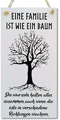 CARISPIBET Eine Familie ist wie EIN Baum Dekorationsschilder Zuhause Zeichen dekorative Plaketten Wohnzimmer Wohnkultur Willkommensschilder 30x15cm