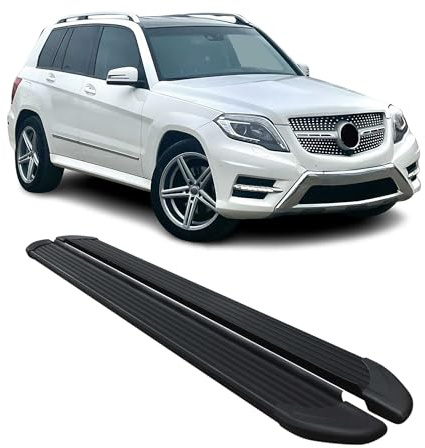 OMAC Seitenschweller Trittbretter Schweller kompatibel mit Mercedes GLK X204 2010-15 Alu Schwarz