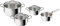 Tefal Intuition Juego de Cocina de 4 piezas, Cacerola 16 cm, 16 cm, 16/20/24 cm, 5 años de garantía, Acero inoxidable Premium 18/10, Distribución de tamaño, Tapas de vidrio, Apto para inducción,