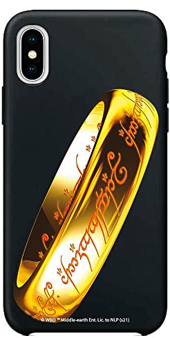 Personalaizer Schutzhülle für iPhone X-XS, Motiv LOTR Ring Clear, Schwarz