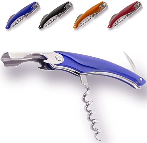 ANTEVIA - Tire bouchon, décapsuleur et coupe capsule bleu PLUS DE 10 MODÈLES | Accessoires cuisine maison original (Mac bleu)