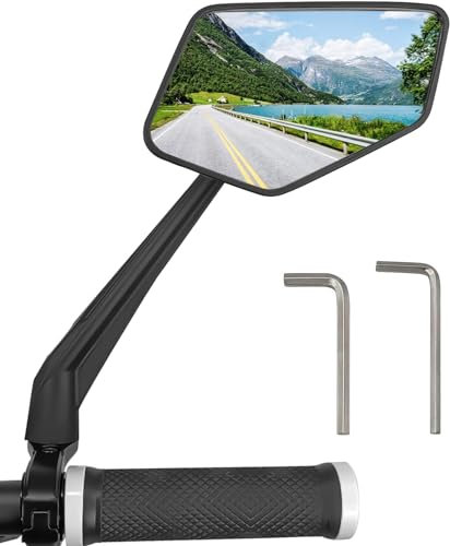 Arkham Fahrradspiegel Extra Large Mirror 360° Swivel Folding Shatterproof and Durable Bicycle Mirror for Handlebar 21-25.4mm,Fahrradspiegel für E-Bike,Universal (Rechts)