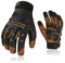 Vgo... Work Gloves Anti Impact Touchscreen in Goat Leather Water Repellent, Antivibration Utility Safety Gloves for Assembly Logistic Garden Warehouse, 1 pair， small