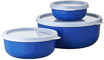 Mepal – Aufbewahrungsbox 3-teiliges Set Lumina – Frischhaltedosen mit Deckel für Kühlschrank, Gefrierschrank, Dampfgarer & Mikrowelle – 250 ml, 750 ml & 1500 ml – Vivid blue