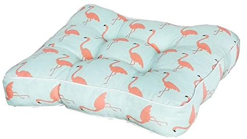 Lukery Stuhlkissen rutschfeste, Waschbare Leinen Weiche Booster Sitzkissen Komfort Stuhlauflage als Stuhl Kissen für Outdoor & Indoor Gartenstuhl, Küche oder Esszimmerstuhl (Flamingo,40x40x9cm)