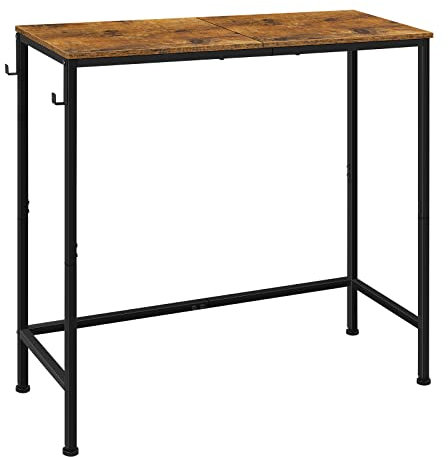 Console étroite – Table d'appoint en bois pour entrée, table de couloir mince, table de canapé fine pour petits espaces, table d'appoint industrielle pour couloir, chambre à coucher, salon, marron