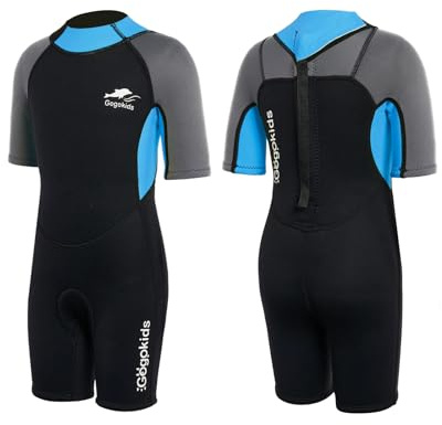 Gogokids Shorty Combinaison de Plongée Enfant, Neoprene 2.5MM Maillot de Bain pour Natation Activités Aquatiques 2-14 Ans