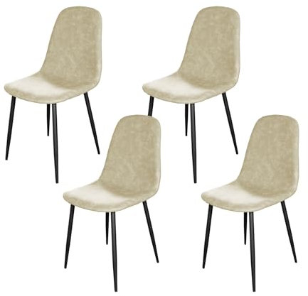 HTI living Stuhl Savannah PU Creme Esszimmerstuhl Kunstleder 4-teilig