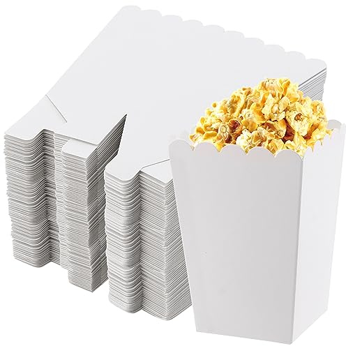 CHEUKYIU 80 Stück Popcorn Tüten Popcorntüten Weiß Popcorn Boxen Klein Popcorn Container Candybar Tüten wird um Snacks, Popcorn, Süßigkeiten in Partys, Kino, und Familienfeier, 5.5x7.5x10.7cm