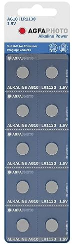 AgfaPhoto Pila de botón LR54 V10GA 1,5 V alcalina 10 Unidades