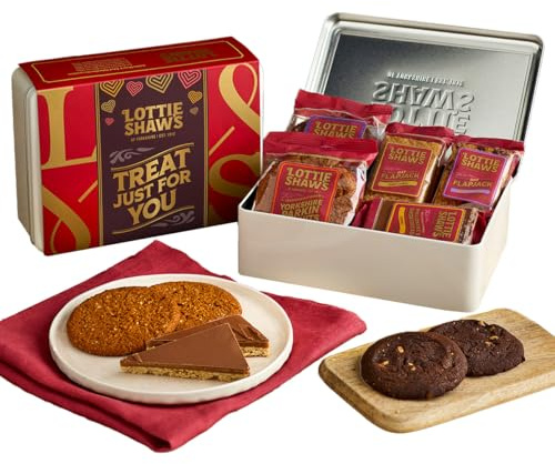 Lottie Shaw's - Treat Just for You Tin | Biscuits, Flapjacks & Millionaire Shortbread, Yorkshire Craft Bakery
