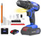 Trapano Avvitatore Batteria 21V, Avvitatore a Batteria,45Nm Avvitatore Elettrico con batterias 1.5Ah, 2 Velocità, 26CS Accessori, 25+1 Coppie,LED,blue,set di progetti fai da te per case e giardini