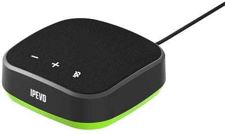 Ipevo VC-A10 USB Tragbare Freisprecheinrichtung, Konferenzen, Videoanrufe, Online-Meetings, Hybrid-Arbeit, Besprechungsräume, Rauschunterdrückungsmikrofon, 360°-Sprachabdeckung, einfache Einrichtung,