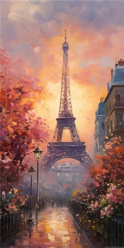 Diamond Painting Pariser Ölgemälde Diamond Painting Erwachsene Groß xxl (40 X 80 cm) 5D Diamant Painting Bilder DIY Malen Nach Zahlen Erwachsene Cross Stickerei für Wand Deko Aesthetic Gifts,J465