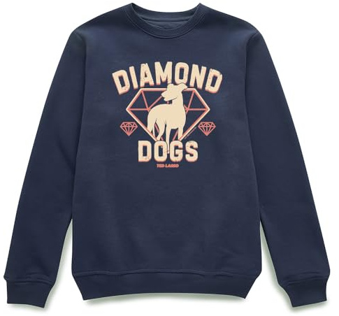 Ted Lasso Diamond Dogs Crewneck Sweatshirt, Small Navy