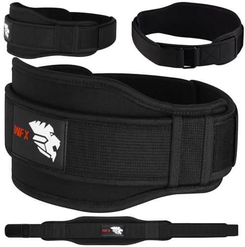 WFX Cinturón de Levantamiento de Pesas Gimnasio Fitness Doble Fuerza 5.5 Pulgadas Neopreno Acolchado Cinturón de Entrenamiento Espalda Soporte Lumbar Entrenamiento Culturismo Levantamiento de Pesas