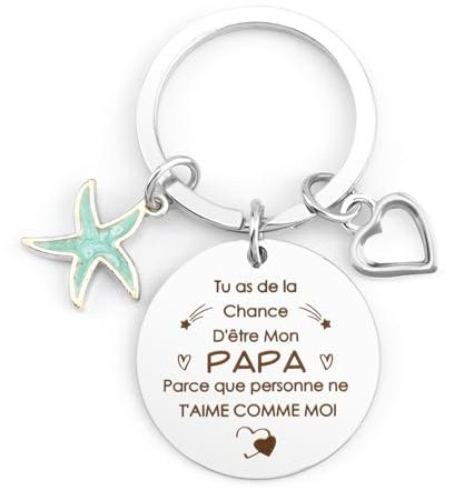 Aridantrp Porte Clef Cadeau pour Papa - Fête des Peres, Noel, Anniversaire - Porte Cles Bonne Fête
