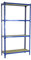 PROREGAL Schwerlastregal MID MULI | HxBxT 150x120x50cm | 4 Fachböden | Fachlast 200kg | Blau | Lagerregal Kellerregal Werkstattregal