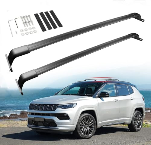 TYUMGXIAO 2Pezzi Auto Portapacchi da Tetto per Jeep Compass 2017-2022 2023 2024, Barre Portatutto per Auto Accessori per Viaggio e Trasporto