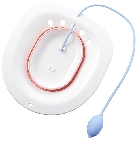 KOMBIUDA Sitzbad Für Toilettensitz Faltbares Sitzbadewanne Sitzbad Für Hämorrhoiden Und Wochenbettpflege Becken Für Sanfte Hydrotherapie