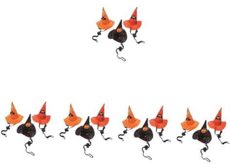 LIFKOME 15stücke Halloween Hexenhüte Für Haustiere Verstellbare Mützen Für Hunde Und Katzen Für Halloween-partys Und Festliche Anlässe Mit Süßem Kürbis Und Fledermausdesign