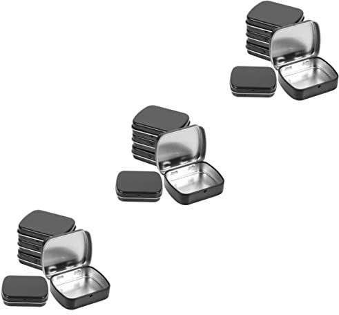 COHEALI 15 STK Für Süßigkeiten Heimorganisator, Kleine Dose Platzwertwürfel Mit Deckel Leere Blechdose Blechetui Zubehör-Organizer Geschenkdose Black Eisen