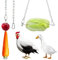HahaMagic 3 Stück Hühner Futterautomat zum Aufhängen, Obstgabel Aus Edelstahl für Huhn mit Häkchen, Huhn Gemüse Obst Spieß, geeignet als Hühner Spielzeug, Zubehör und Beschäftigung