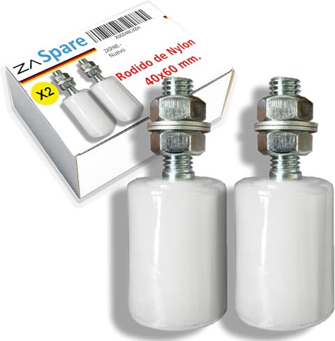 ZASPARE Nylon-Rollen für Schiebetüren, industrielle Führungsrollen für den Innen- und Außenbereich, Garagentore, Förderbänder (40 x 60 cm (Packung 2))