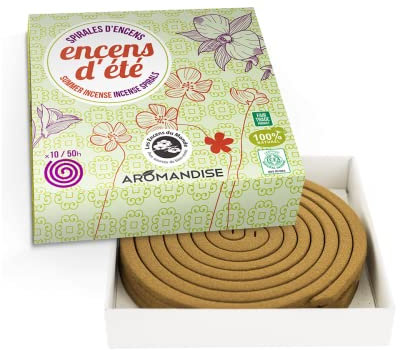 Aromandise 20 Spirales d'encens Naturel Anti-moustiques 7h