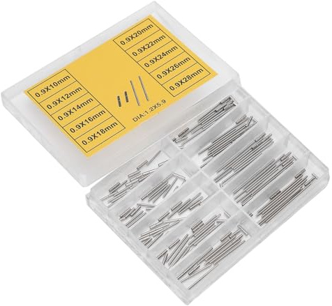 Denash Uhrenarmband-Röhrenstifte, Uhr Rohre Stifte, Stahlkonstruktion 10 Größen Uhrband Rohre Stifte, Uhr Armband Verknüpfung Werkzeug mit Anti-Korrosion für Uhr Reparatur