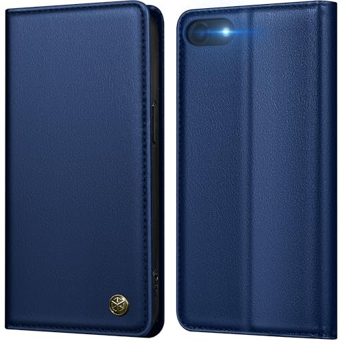 GUCASBE Handyhülle für iPhone SE 2020/2022 Hülle iPhone 7 / iPhone 8 Hülle Premium PU Lederhülle Wallet Flip Case mit Kartenfach Standfunktion RFID Schutzhülle Klapphülle für iPhone 8/7/SE, Blau