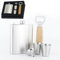 Flachmann Edelstahl Flask 210ml - mit Zwei Tassen und Trichter Öffner,Geschenk für Väter,Edelstahl Flachmann Geschenk für Wandern Hochzeit Camping Klettern Picknick