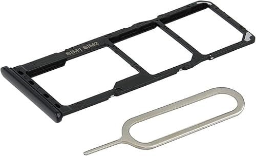 ZAMAN Replacement Dual SIM Card Tray Compatible with Samsung Galaxy A12 2020 Incl. SIM Pin - SIM Card Holder - Black
