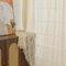 RUIXUAN 150 * 230cm Boho Vorhänge Shabby Chic Stricken Vorhänge Blickdicht Stickerei Quaste 2er Set Beige Vorhang Vintage Gardienen für Wohnzimmer Schlafzimmer Curtains
