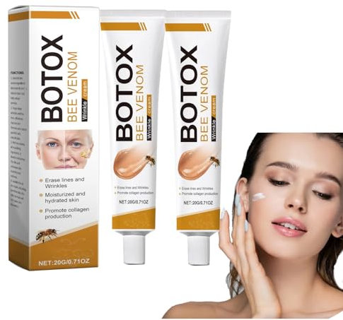 2 Stück 𝐁ienengift Anti Falten Creme Feuchtigkeitspflege,Faltenentfernungscreme,Feuchtigkeitscreme Gesicht Hals,𝐁ee 𝐕enom Repair Beruhigende Gesichtscreme für alle Hauttypen Sanfte Nährende