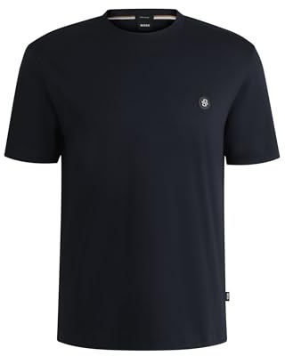 BOSS Herren C-Taut 01 Regular-Fit T-Shirt aus Baumwolle mit Double-B-Monogramm Dunkelblau XXL